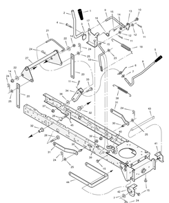 Mower Housing Suspension Diagram and Parts List for 385044X51A 2006 Briggs and Stratton Lawn Tractor
